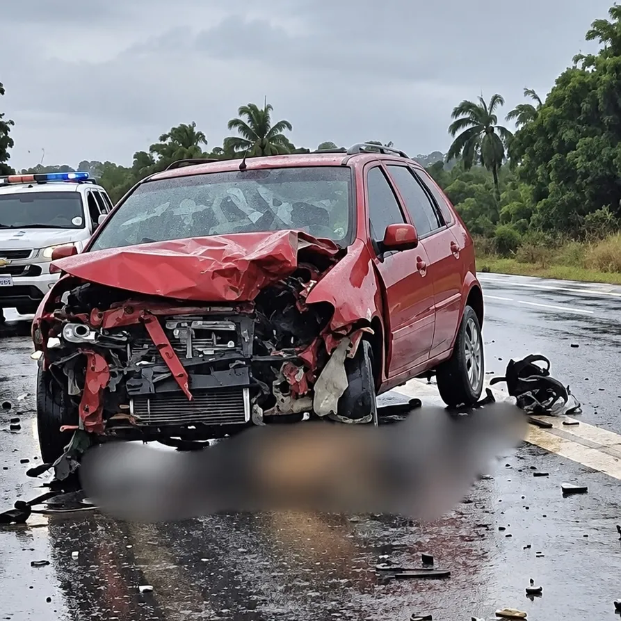 Colisão com dois carros mata motociclista na BR-174 em Nova Lacerda