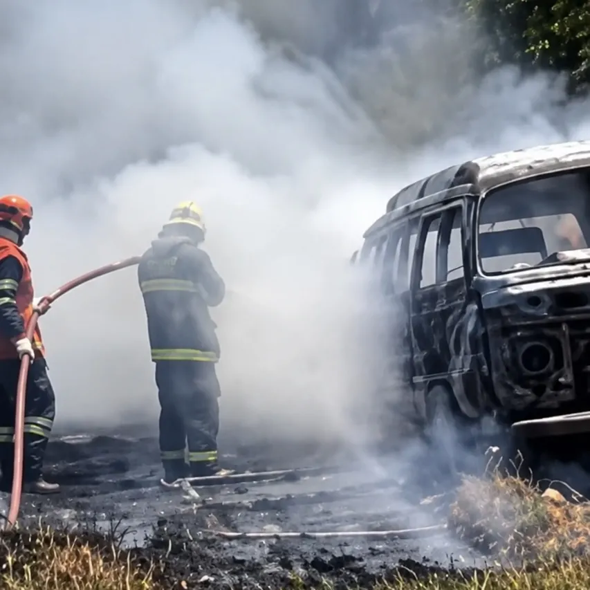 Incêndio destrói Kombi e se espalha por chácara em Sorrido