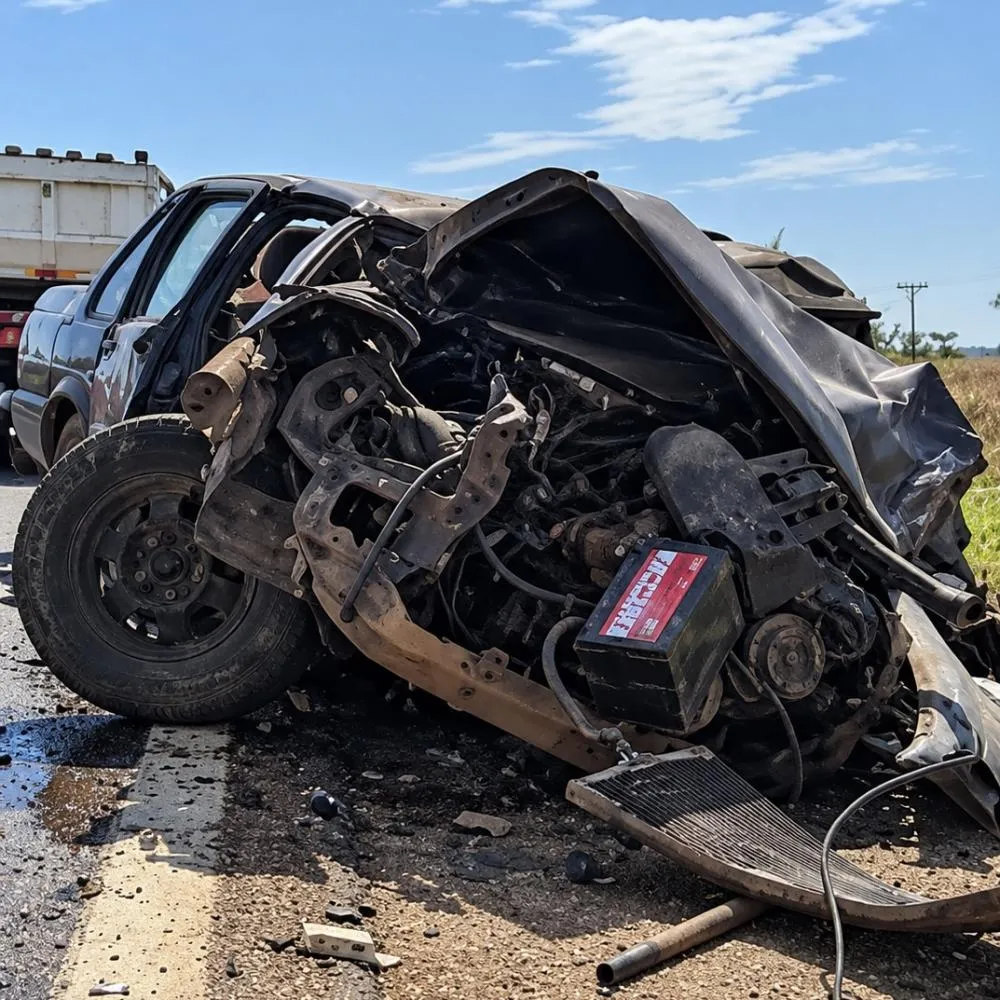 Batida frontal mata motorista de 66 anos na BR-070 em Cáceres