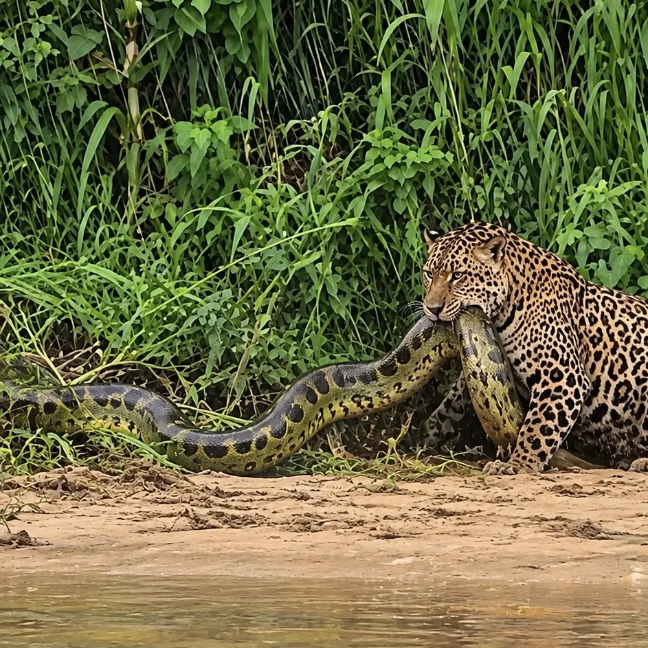 Onças disputam sucuri por mais de duas horas no Pantanal mato-grossense