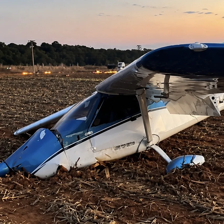 Avião atinge rede elétrica e faz pouso forçado em São José do Rio Claro