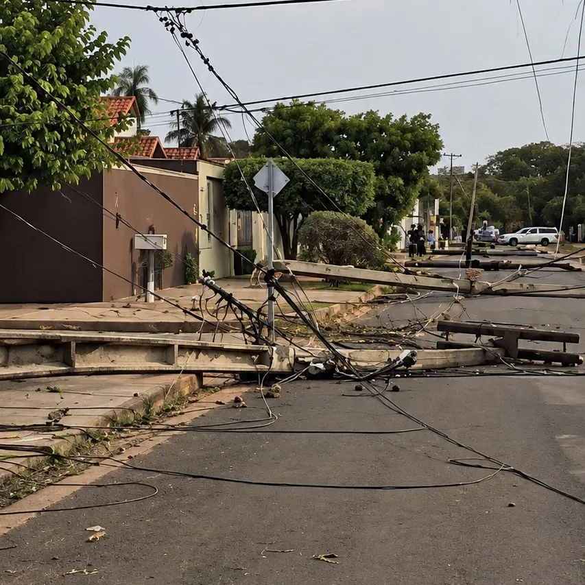 Temporal derruba postes e arranca telhados em Cáceres