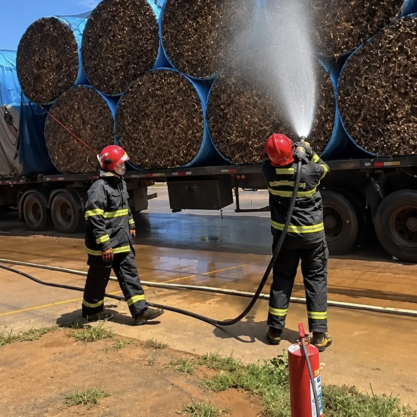 Carreta carregada de algodão pega fogo em Campo Novo do Parecis