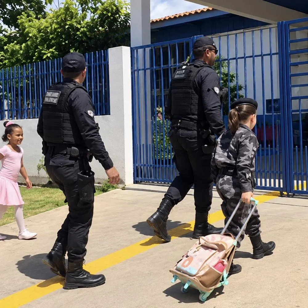 Fantasia de criança rende encontro especial com policiais em Terra Nova do Norte