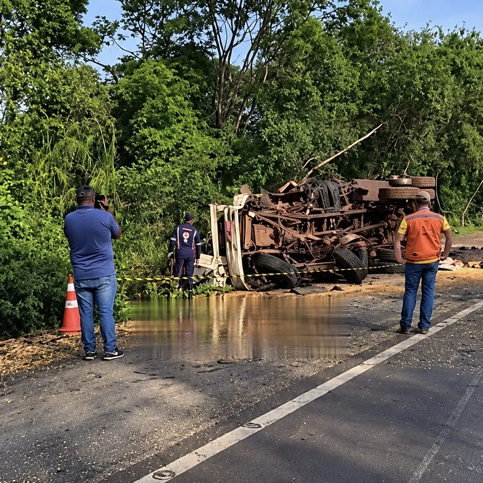 Motorista fica preso às ferragens e morre após grave acidente na Serra de Tapirapuã