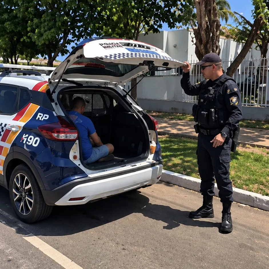 Homem procurado por homicídio é preso perto de escola militar em Nova Mutum