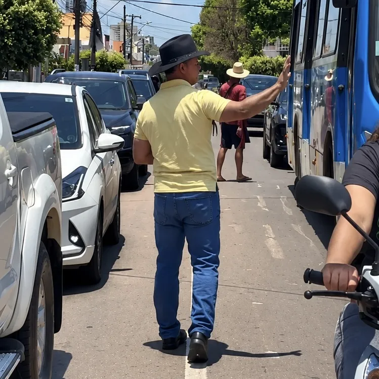 Cláudio Ferreira é confrontado enquanto distribui adesivos de apoio a Flávio Bolsonaro