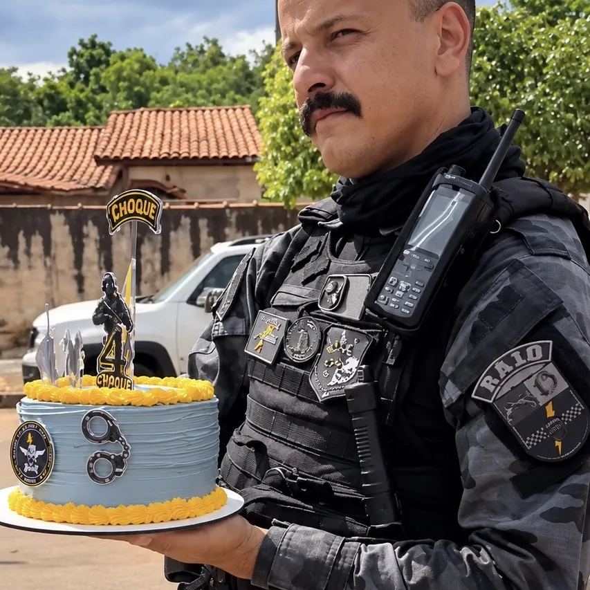 Criança realiza sonho ao receber policiais do RAIO em festa de aniversário em Mato Grosso