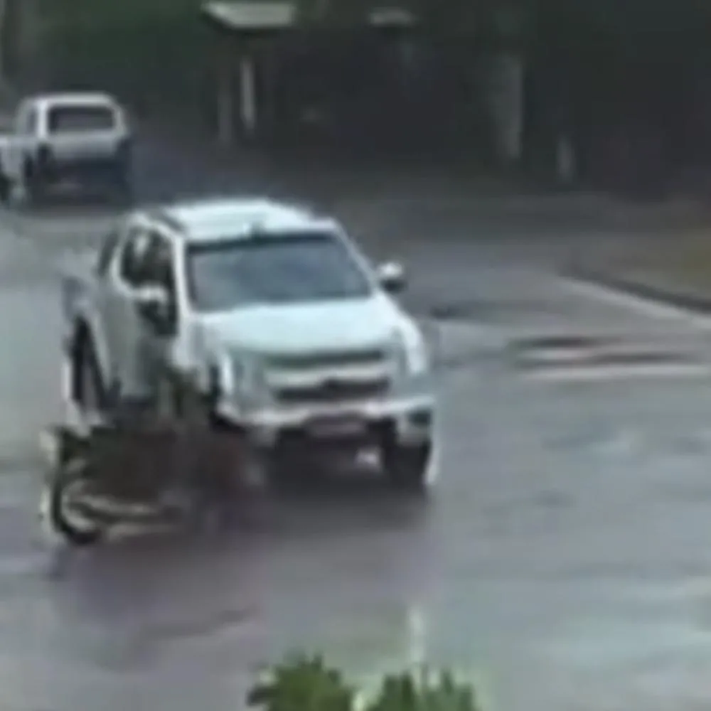Caminhonete avançando “Pare” e atingindo motociclista em Guarantã do Norte